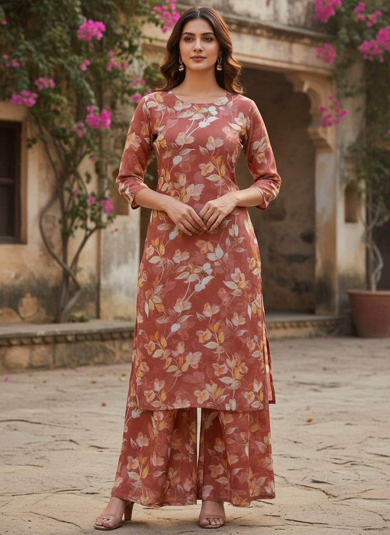 Floral Printed French Crepe