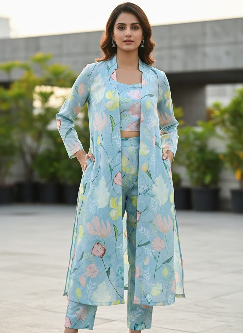 Floral Printed French Crepe Fabric