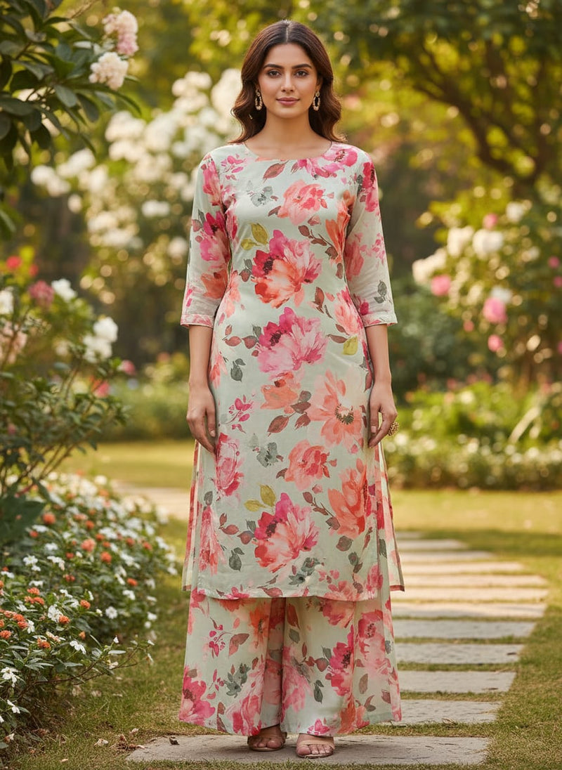 Floral Printed French Crepe Fabric