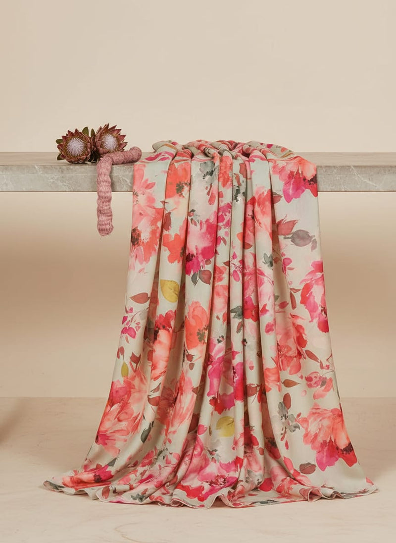 Floral Printed French Crepe Fabric