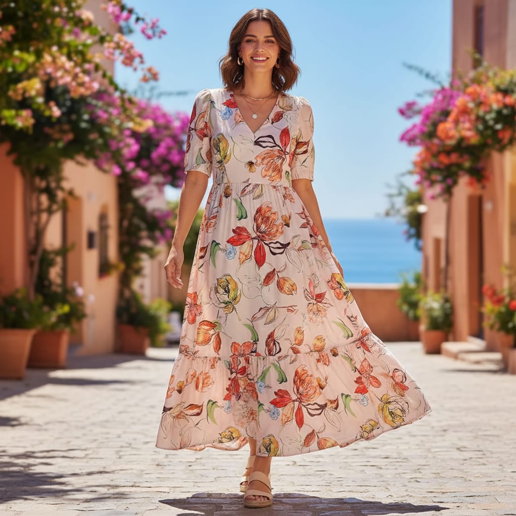 Floral Print Crepe Fabric