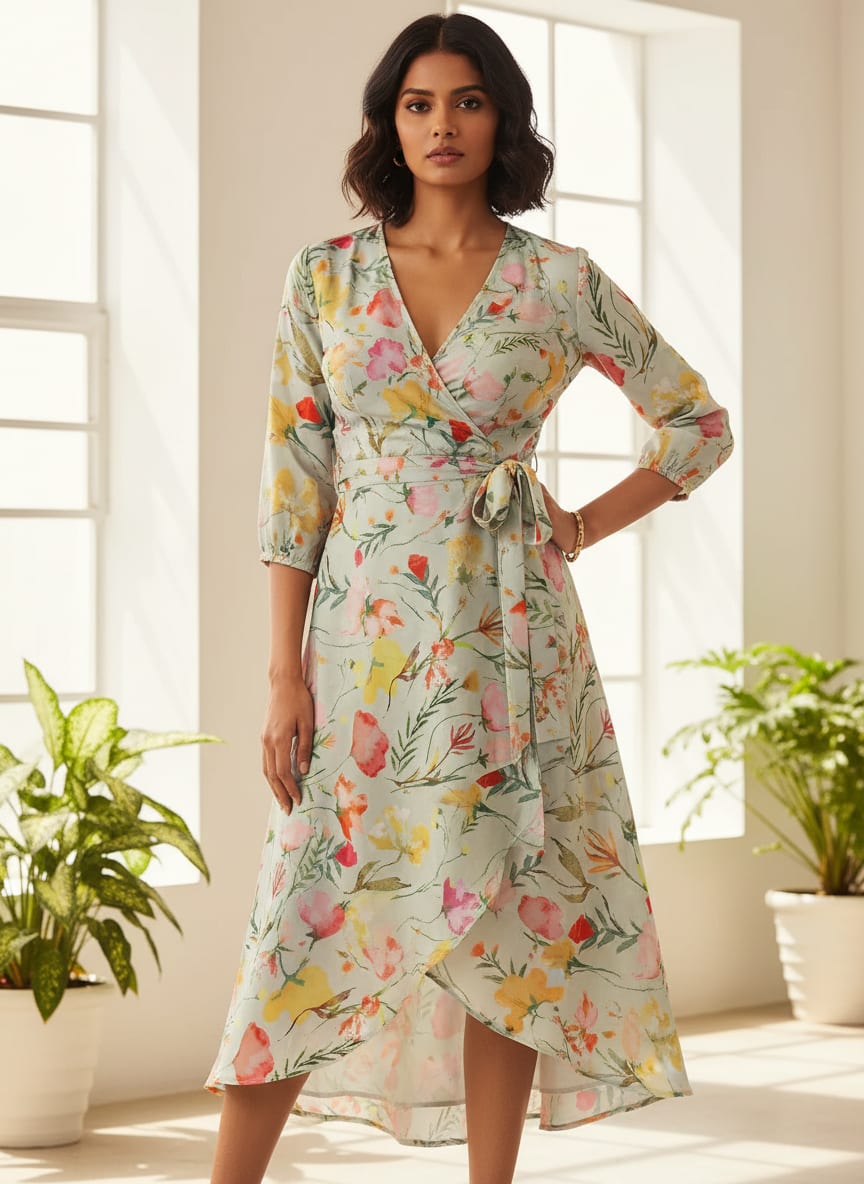 Floral Printed French Crepe Fabric