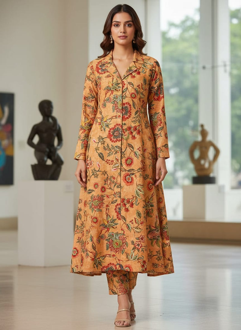 Floral Printed French Crepe Fabric