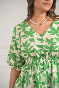 Green Leaf Printed Midi Dress – 89.3