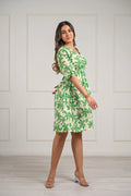 Green Leaf Printed Midi Dress – 89.4