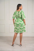 Green Leaf Printed Midi Dress – 89.5