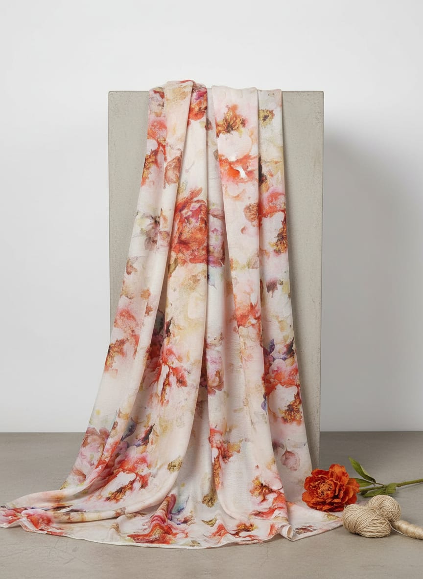 Multi Floral Printed French Crepe Polyester Fabric
