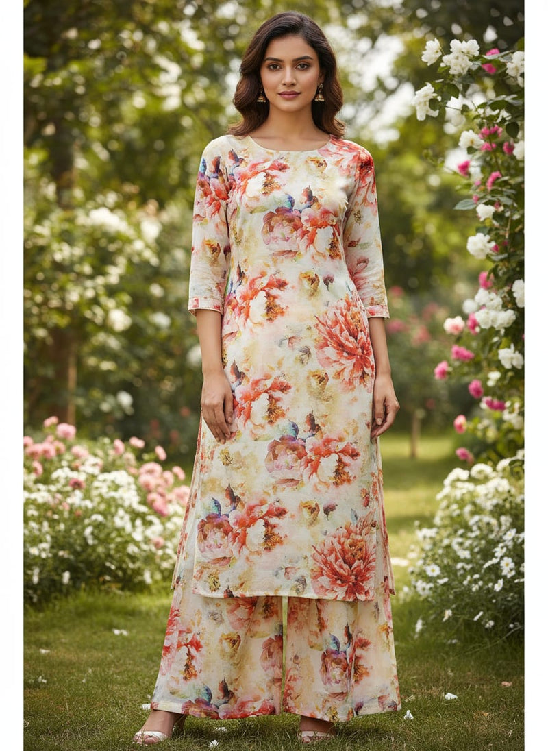 Multi Floral Printed French Crepe Polyester Fabric