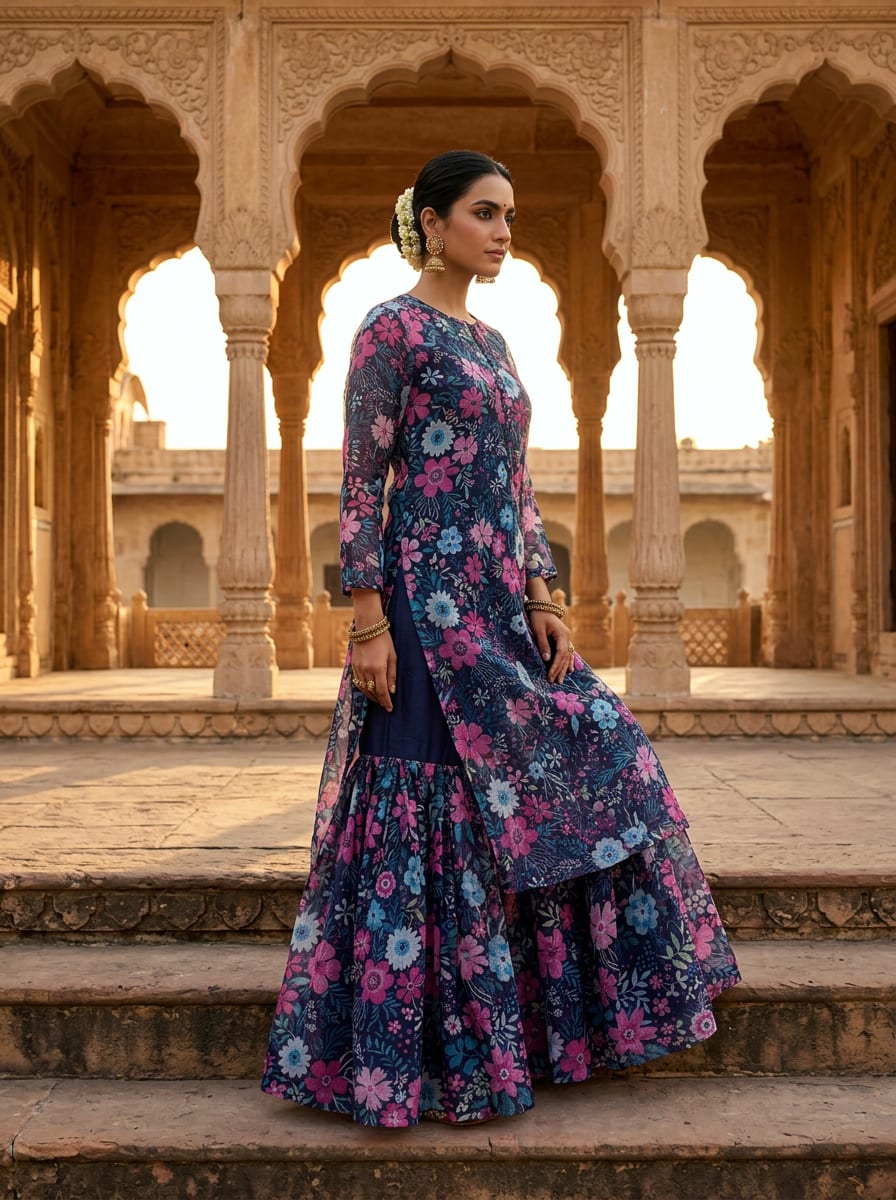 A Midnight Garden Printed on Sheer Cloth