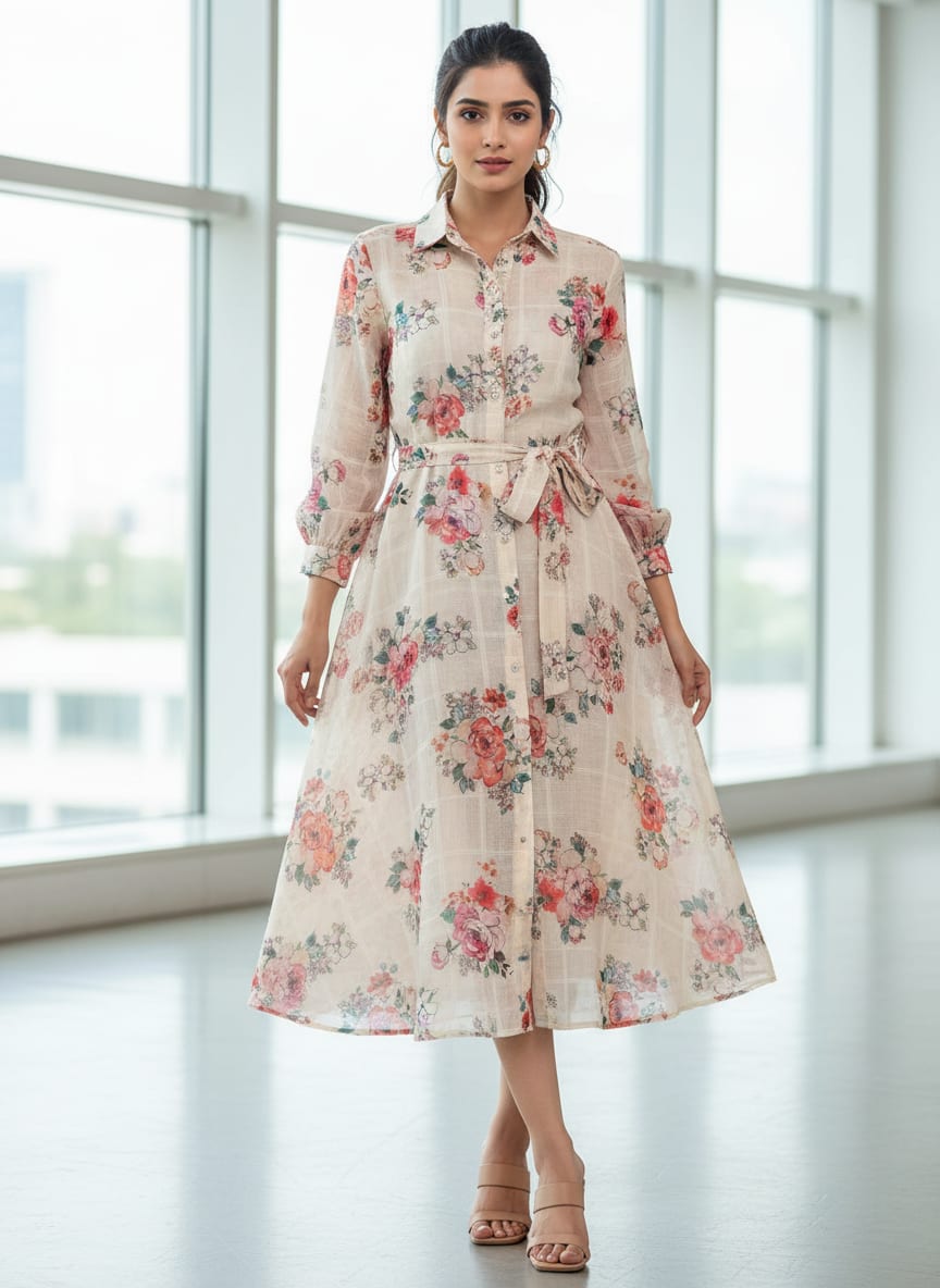 Where Garden Florals Meet Classic Gridwork