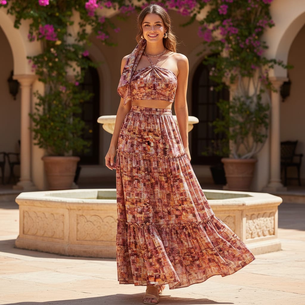 Chinon Metallic Check Print Fabric