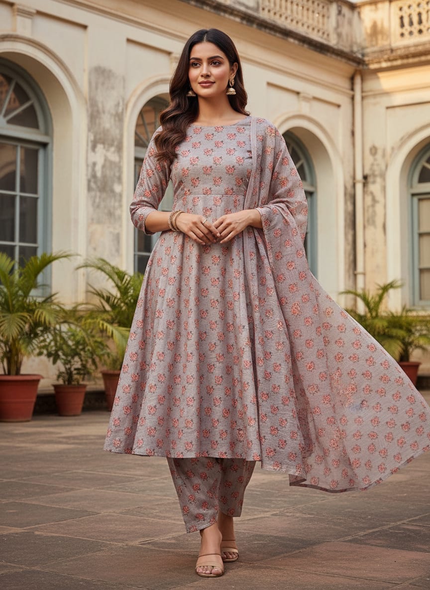 A Print Reminiscent of Vintage Romance