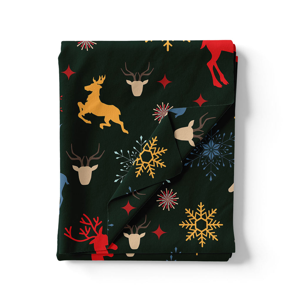 Classy Green & Red Christmas Design Japan Satin Printed Fabric – 9.2
