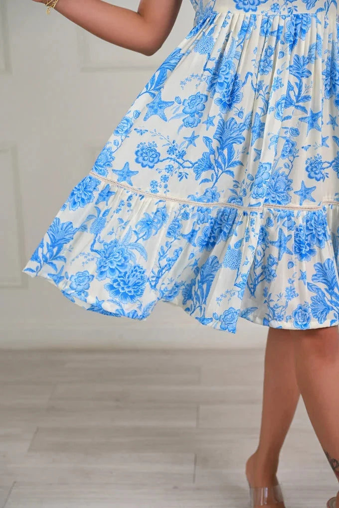 Floral Halter Neck Muslin Dress – 90.4