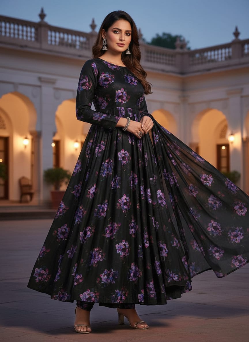Where Midnight Blooms Meet Satin Sheen