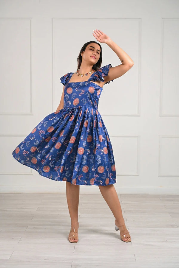 Flowy Floral Printed Midi Dress – 91.1