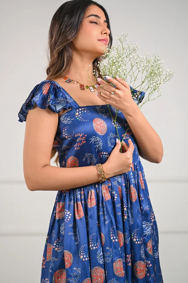 Flowy Floral Printed Midi Dress – 91.3 - alternate view