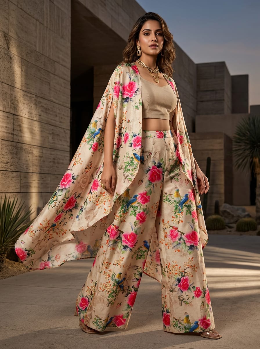 A Garden Painted onto Woven Silk