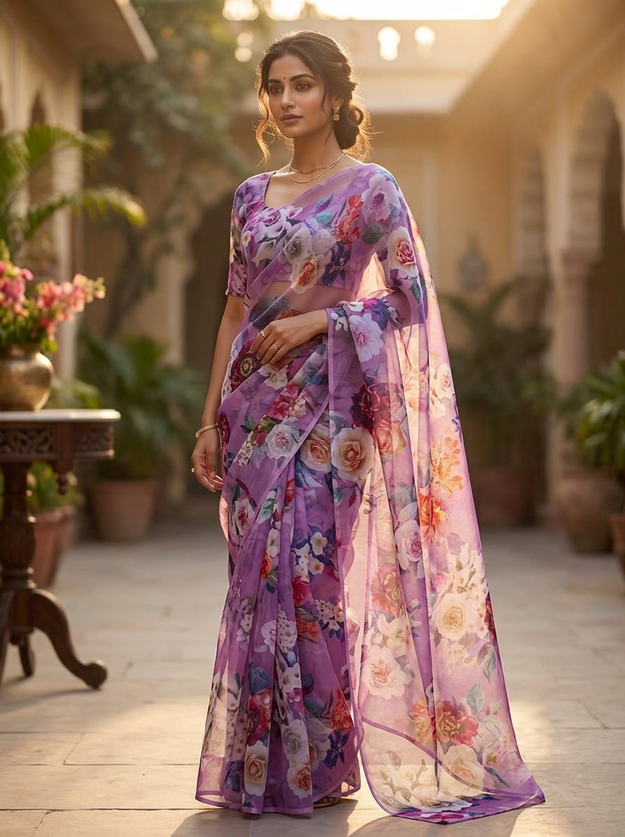 A Photorealistic Garden on Sheer Organza