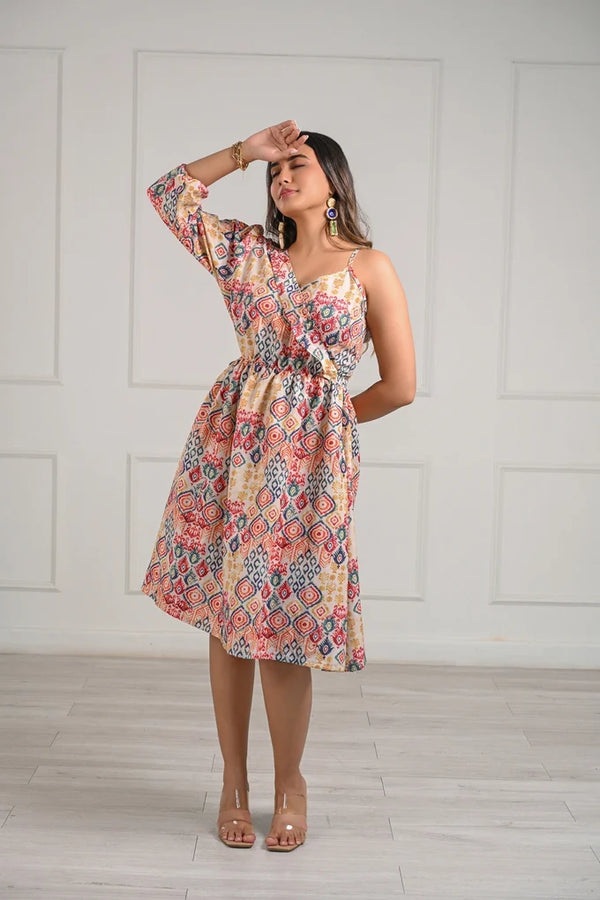 One Shoulder Printed Midi Dress – 95.3