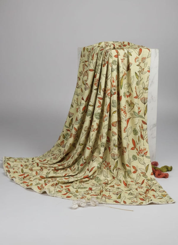 Autumnal Leaves & Berries Print on Soft Rayon Fabric - Fabric Editorial Studio Flatlay Lookbook - RA-0-TA05270-114
