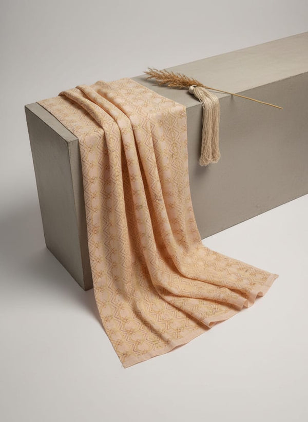Peach & Orange Geometric Abstract Line Art Rayon Fabric - Fabric Editorial Studio Flatlay Lookbook - RA-0-TA05648-114