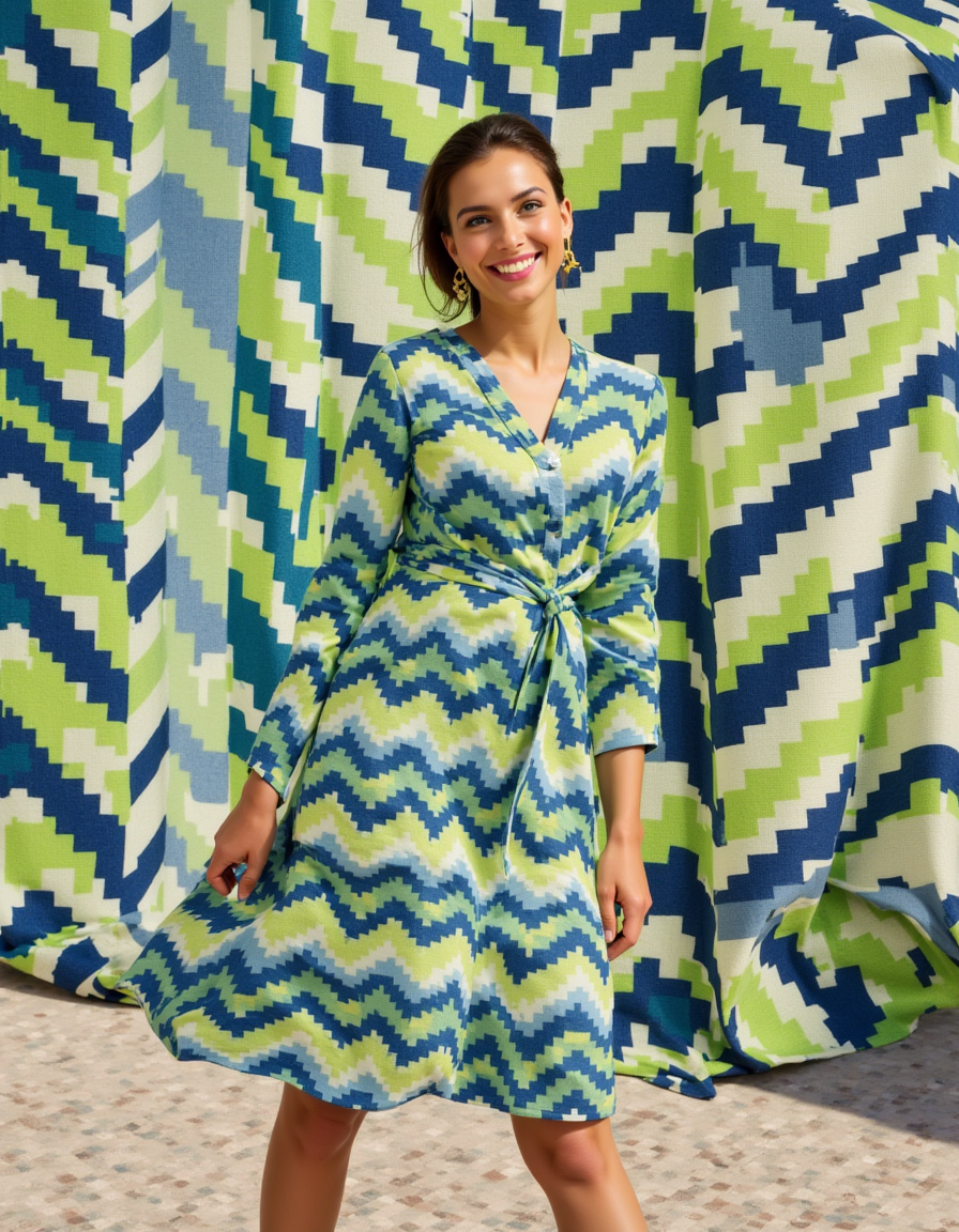 Colorful Leheriya Digital Printed Fabrics