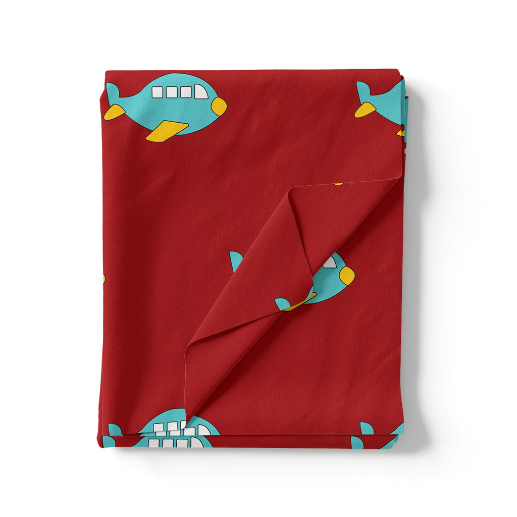 Red and Blue Airplane Print Muslin Digital Fabric for Kids – airplane2