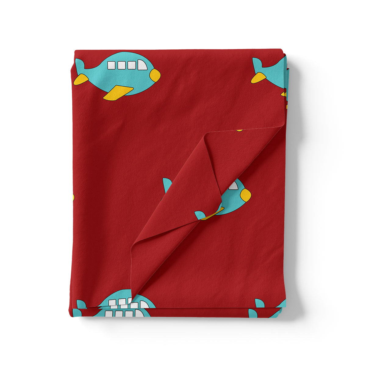Red and Blue Airplane Print Muslin Digital Fabric for Kids – airplane2