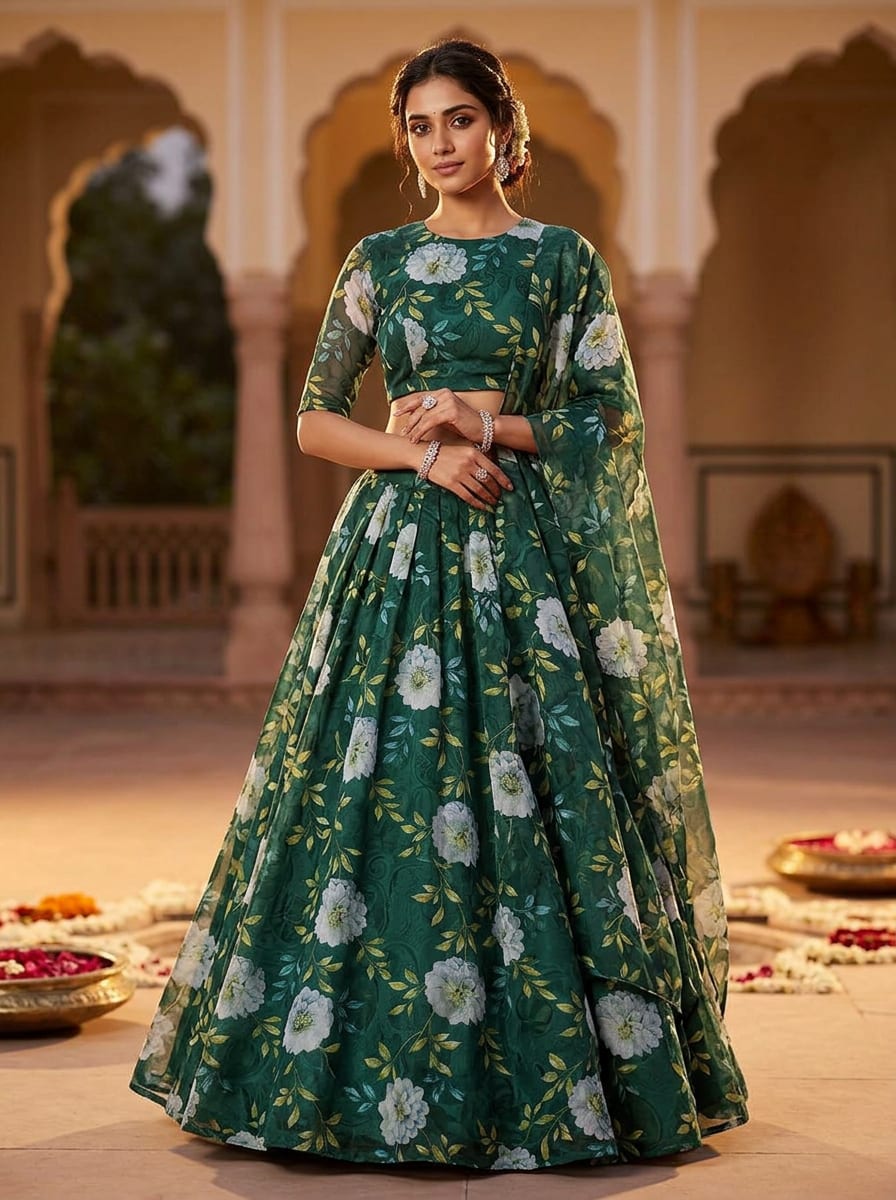 Where Luminous Florals Meet Deep Teal