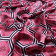 Pink and Black Hexagon Pattern Printed Japan Satin Fabric – copycopy