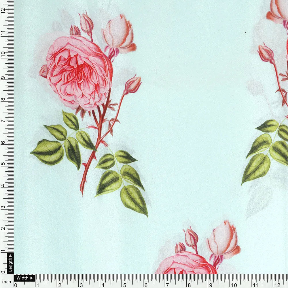 Gorgeous floral digital printed silk crepe fabric from FAB VOGUE Studio – cr 0 0ta07107p14 110 d
