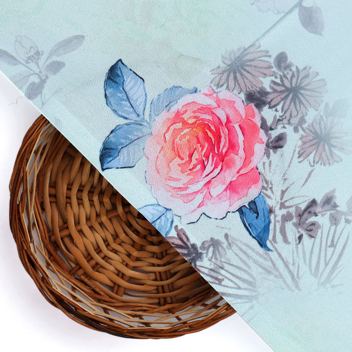 FAB VOGUE Studio's Floral Digital Printed Silk Crepe Fabric