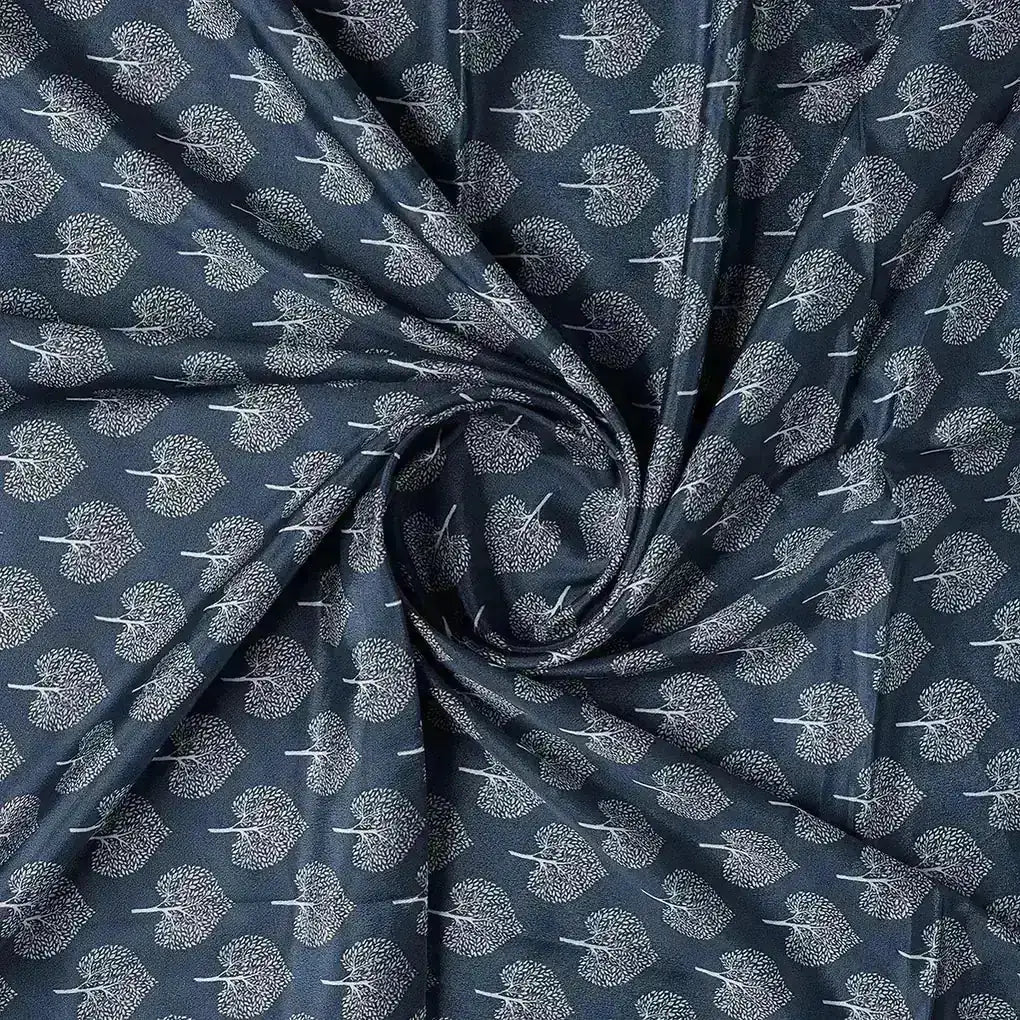 Stylized Mepal Leaf Motif Digital Printed Fabric - Crepe – cr 0 ma02999 110 b