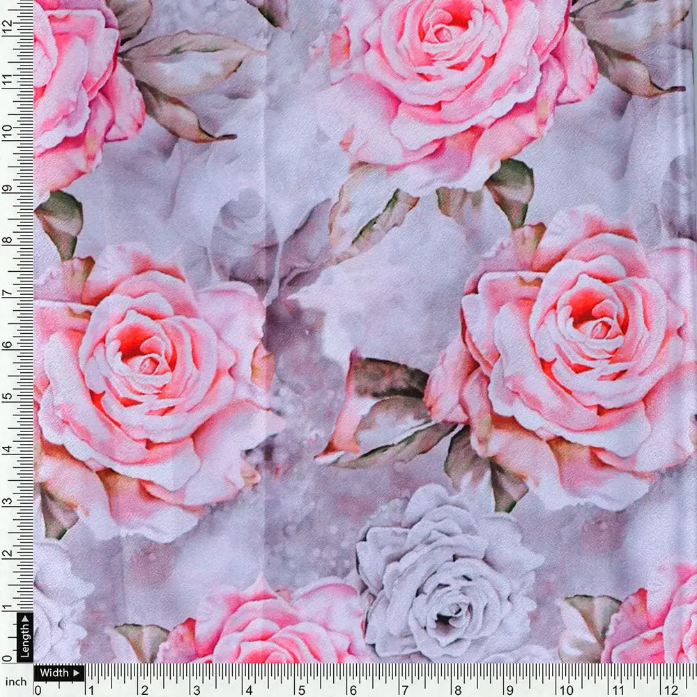 Classy Purple Floral Digital Printed Silk Crepe Fabric – cr 0 ta01141 110 d