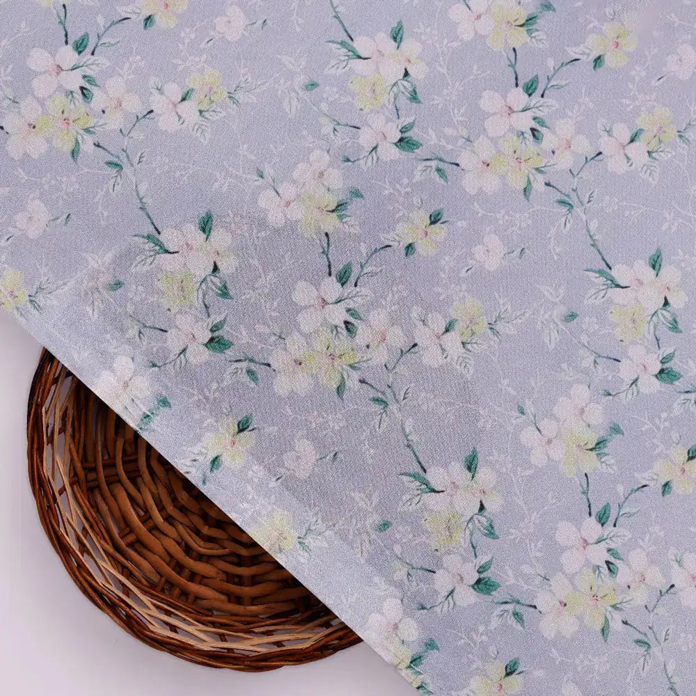 Classy Gray Ditsy Digital Printed Silk Crepe Fabric – cr 0 ta05677 110 b