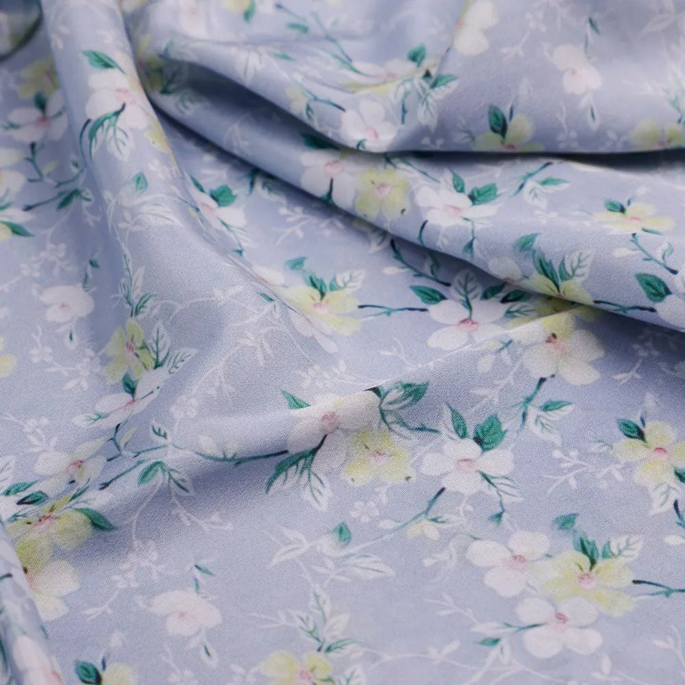 Classy Gray Ditsy Digital Printed Silk Crepe Fabric – cr 0 ta05677 110 c