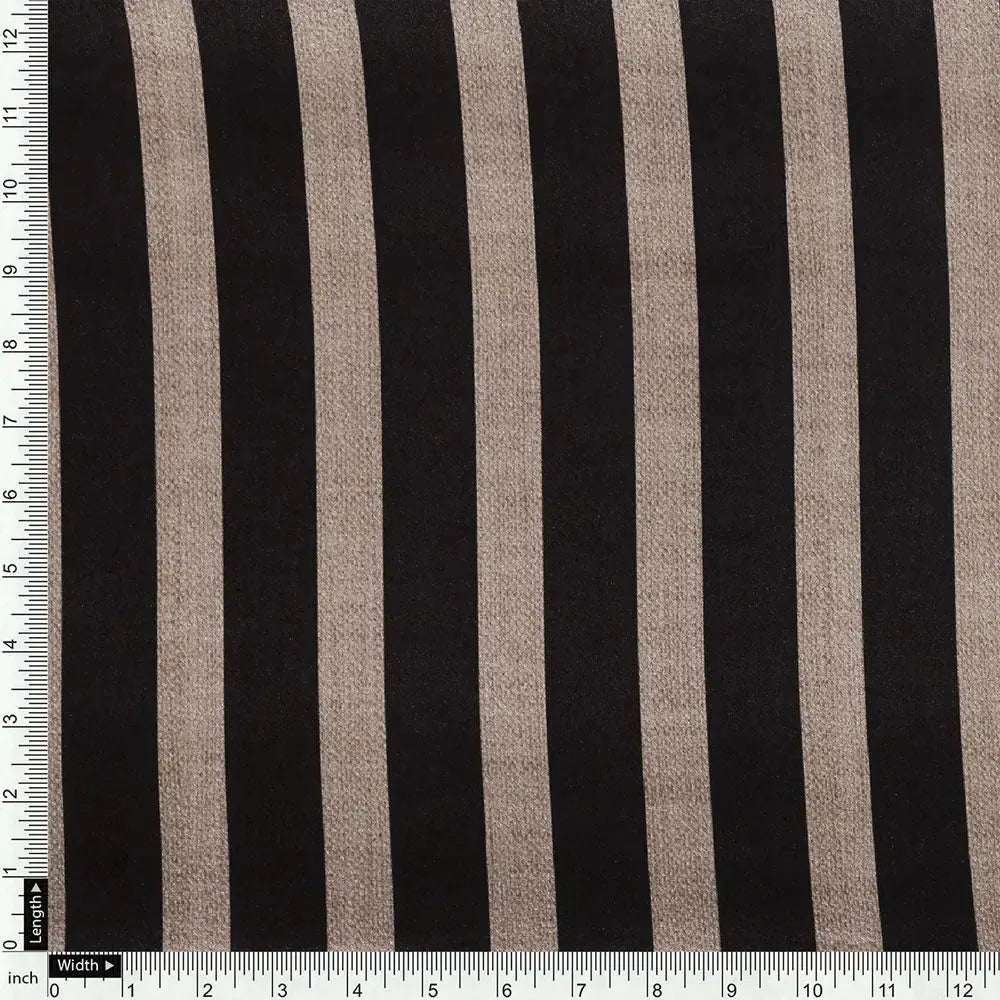 Classy Brown Strip Digital Printed Silk Crepe Fabric – cr 0 ta07623 110 d