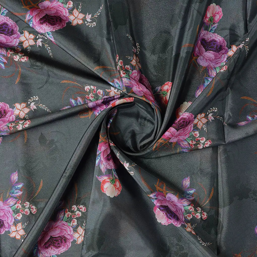 Lovely Peony With Wax Flower Digital Printed Fabric - Silk Crepe – cr 0 ta08330p3 110 b