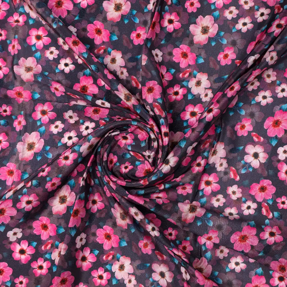 Gorgeous floral digital printed silk crepe fabric from FAB VOGUE Studio – cr 0 ta08551 110 a
