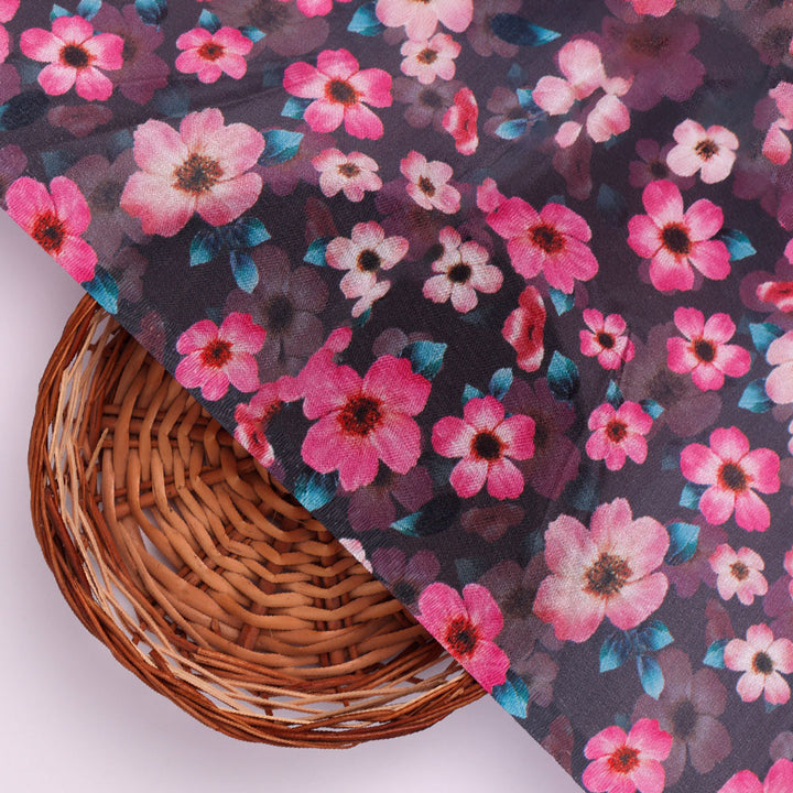 Gorgeous floral digital printed silk crepe fabric from FAB VOGUE Studio