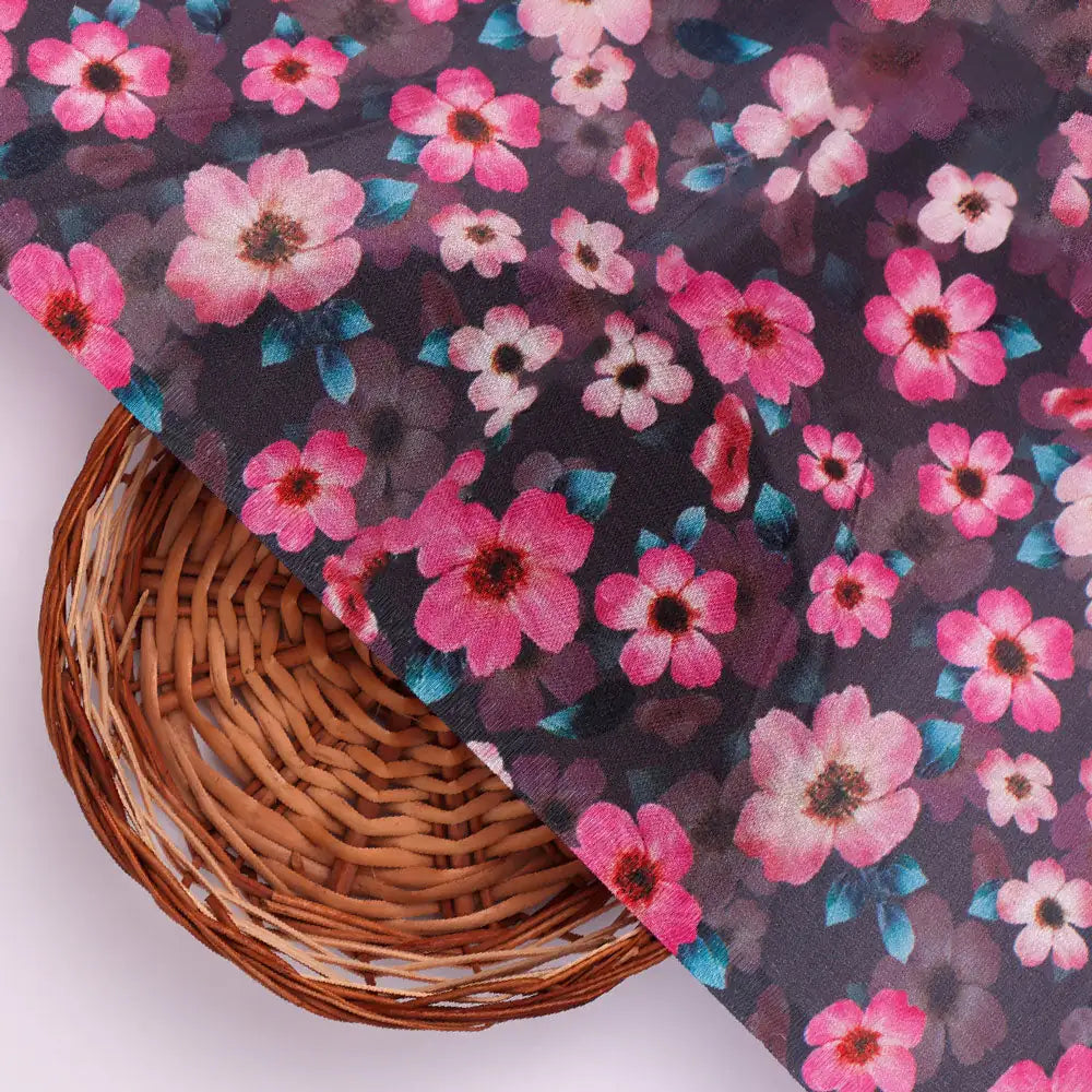 Gorgeous floral digital printed silk crepe fabric from FAB VOGUE Studio – cr 0 ta08551 110 b