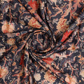 Gorgeous black damask digital printed silk crepe fabric by FAB VOGUE Studio – cr 0 ta08826 110 a