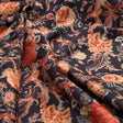 Gorgeous black damask digital printed silk crepe fabric by FAB VOGUE Studio – cr 0 ta08826 110 c