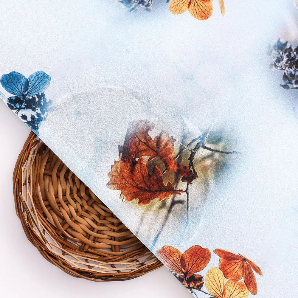 Classy Blue Floral Digital Printed Silk Crepe Fabric – cr 0 ta09548c 110 b