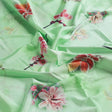 Beautiful Pink Floral With Red Leaves Digital Printed Fabric - Silk Crepe – cr 0 ta09556c 110 c