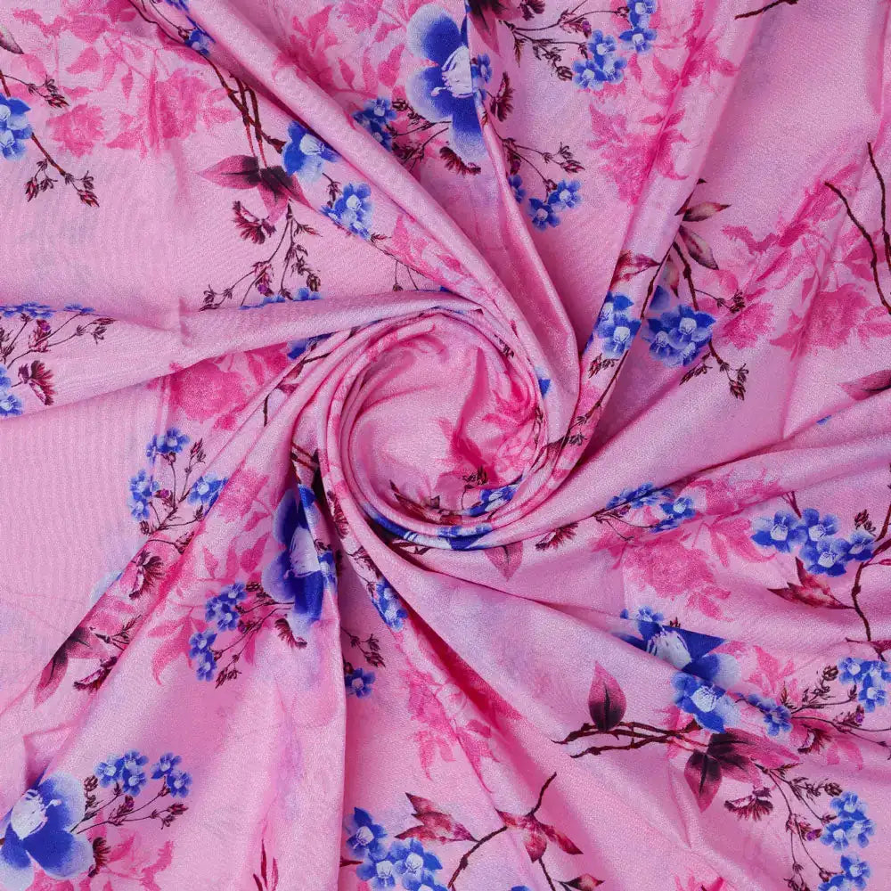 Classy Pink Floral Digital Printed Silk Crepe Fabric – cr 0 ta09678p3 110 a