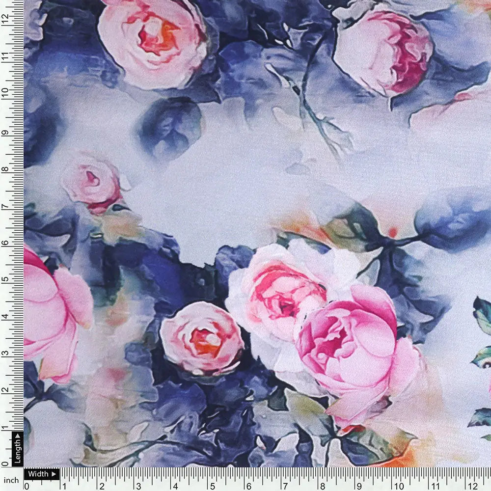 Classy Multicolor Floral Digital Printed Silk Crepe Fabric – cr 0 ta6801p1 110 d