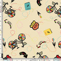 Cream Cycle Prints Muslin Fabric for Kids – cycle1