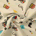 Cream Cycle Prints Muslin Fabric for Kids – cycle3